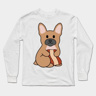 Brown French Bulldog Bacon Long Sleeve T-Shirt